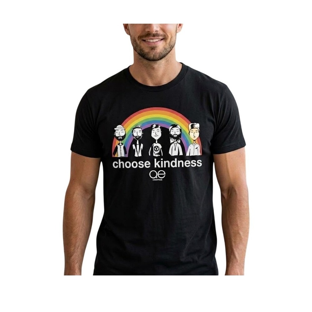 Queer Eye Rainbow Pride Ready Graphic Tee Black Crewneck Short Sleeve M
